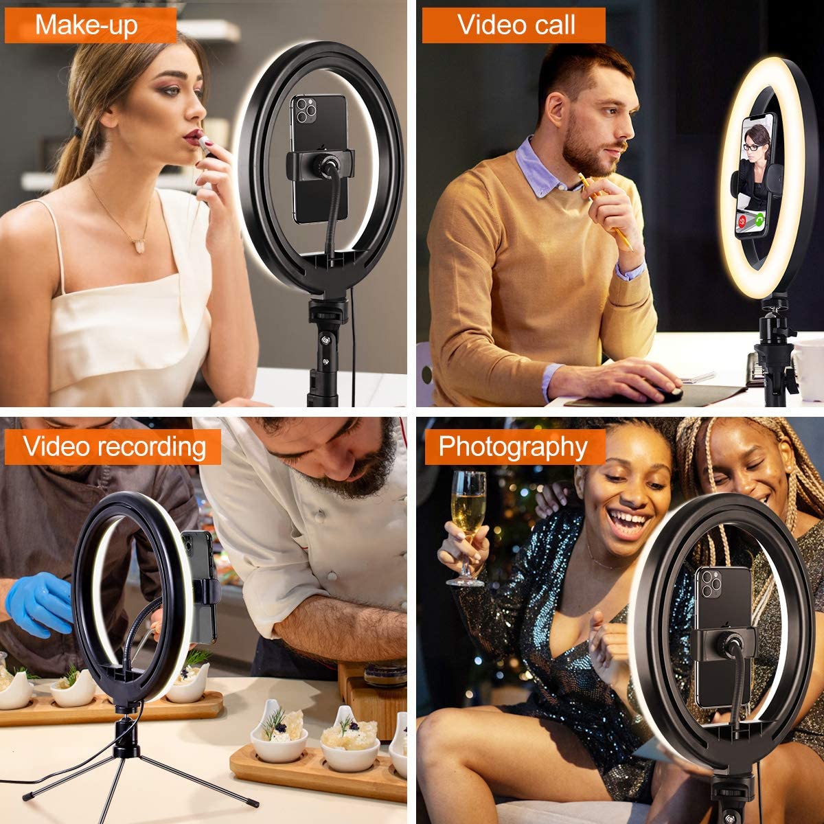 Luce LED Anello 25cm Regolazione Luminosità Stand Smartphone - Logilink I-SMART-RING25