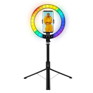 LED 26RGB Ring Light ø25cm with Extendable Tripod Selfie Stick - Logilink I-SMART-RING25T