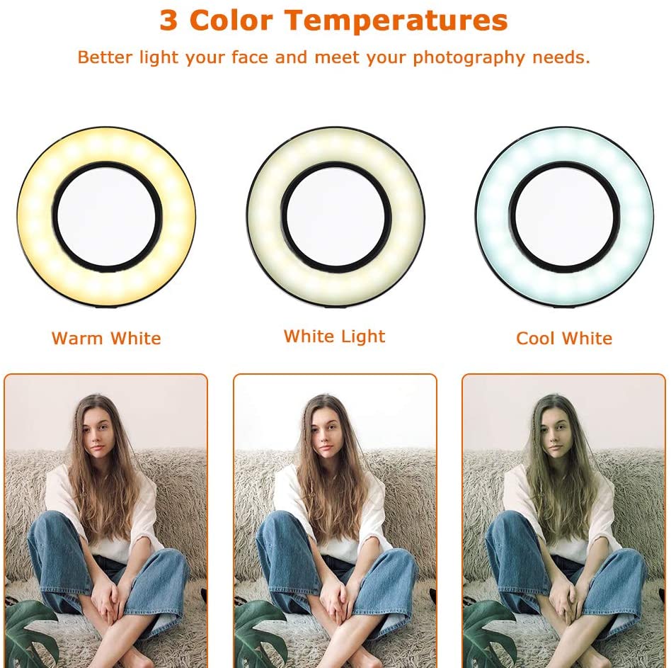 Luce LED Anello Portatile Regolazione Luminosità e Stand Smartphone - Logilink I-SMART-RING8