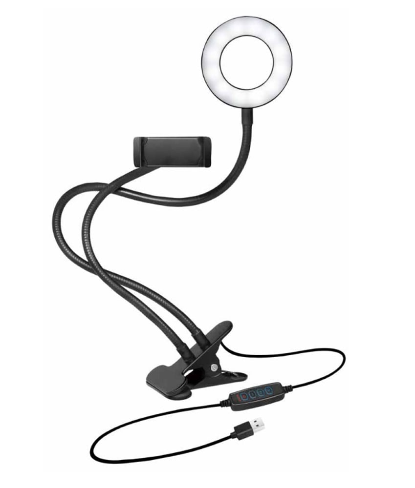 Luce LED Anello Portatile Regolazione Luminosità e Stand Smartphone - Logilink I-SMART-RING8