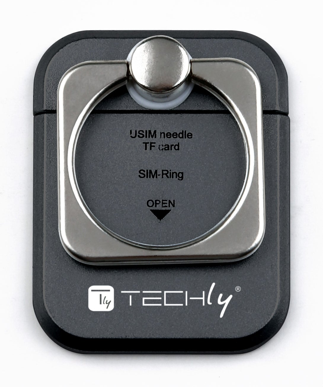 Anello e Supporto per Smartphone Nero - Techly I-SMART-RINGB