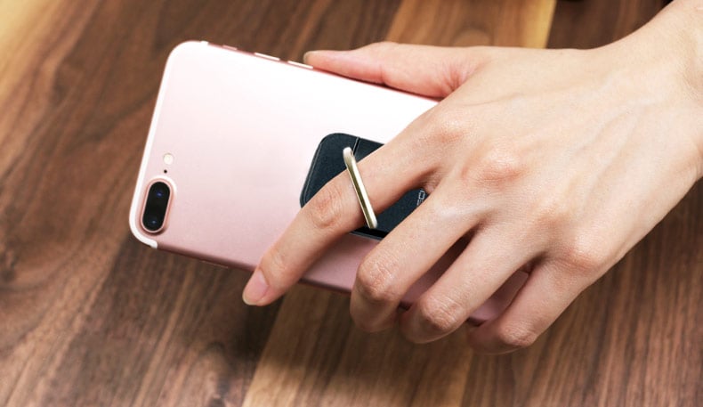 Anello e Supporto per Smartphone Nero - Techly I-SMART-RINGB