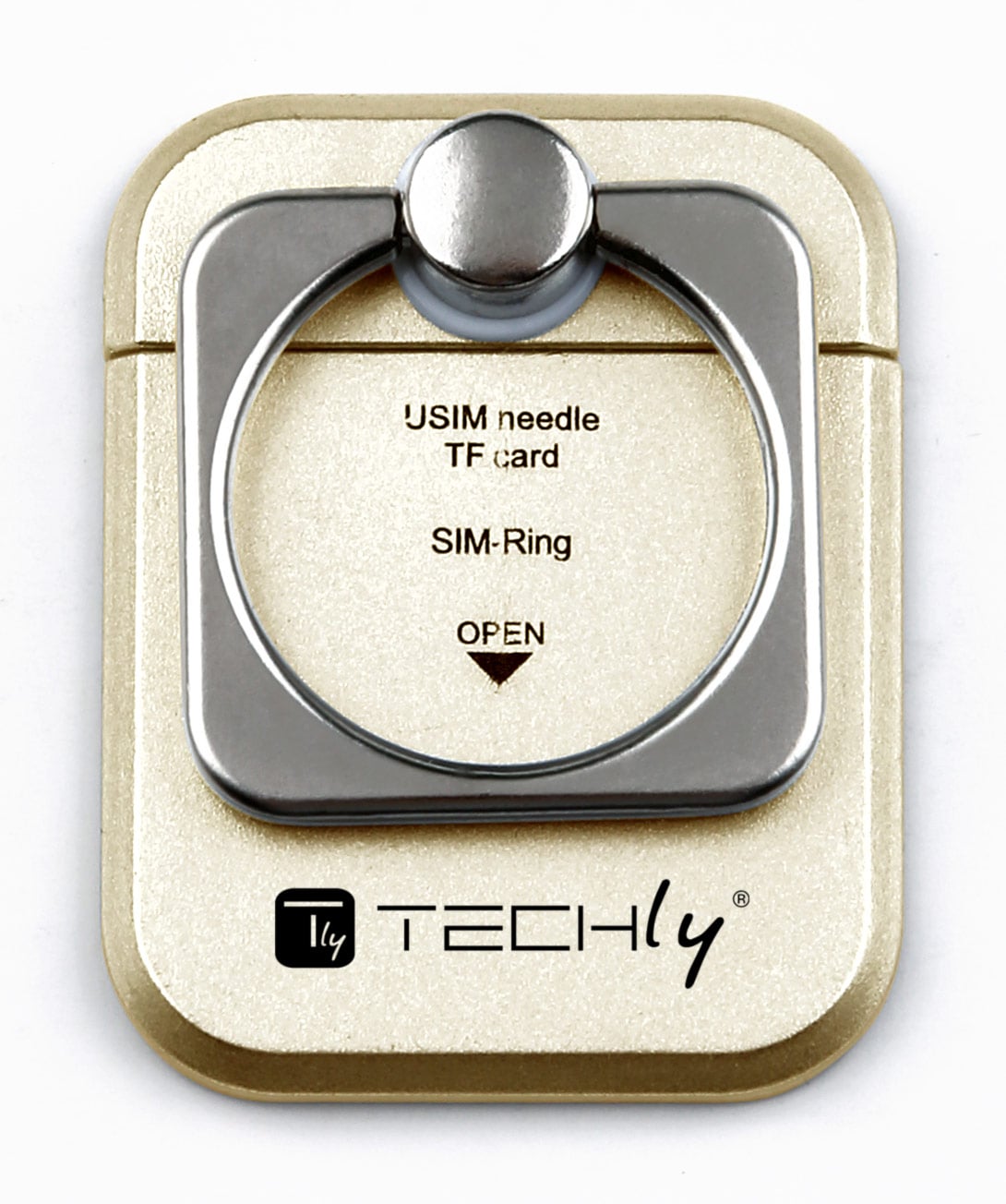 Golden Smartphone Ring and Support - Techly I-SMART-RINGG