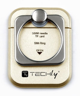 Gold Smartphone Ring and Holder - Techly I-SMART-RINGG