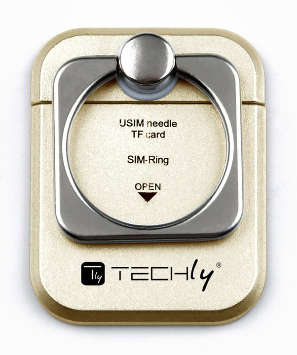Anello e Supporto per Smartphone Oro - Techly I-SMART-RINGG