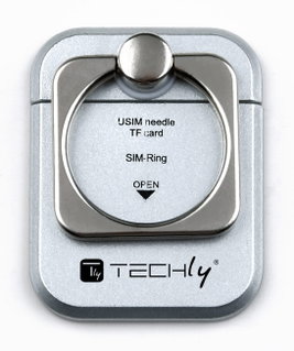 Silver Smartphone Ring and Holder - Techly I-SMART-RINGS