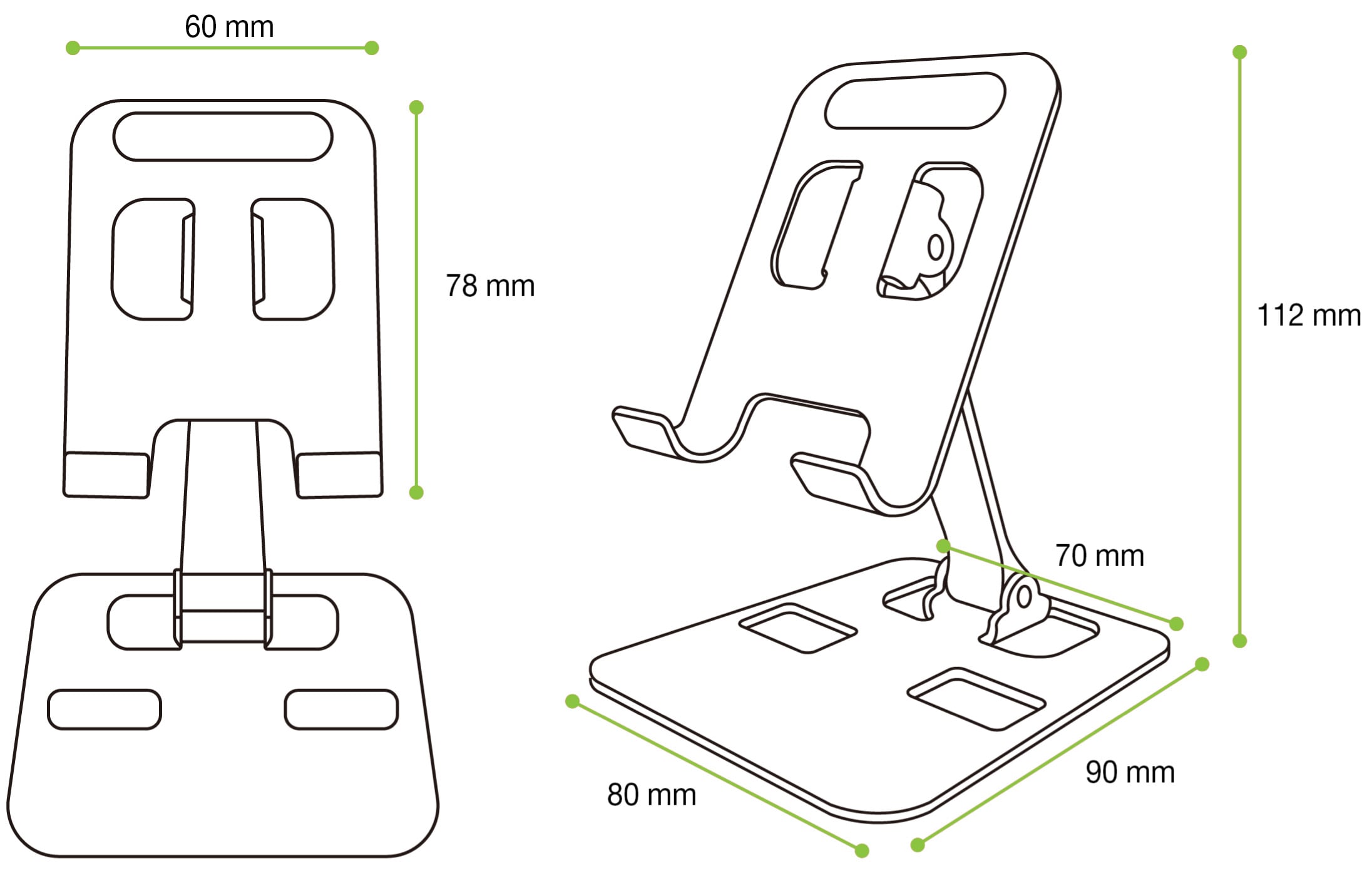 Supporto Universale Porta Smartphone e Tablet Regolabile e Pieghevole - Techly I-SMART-STAND11