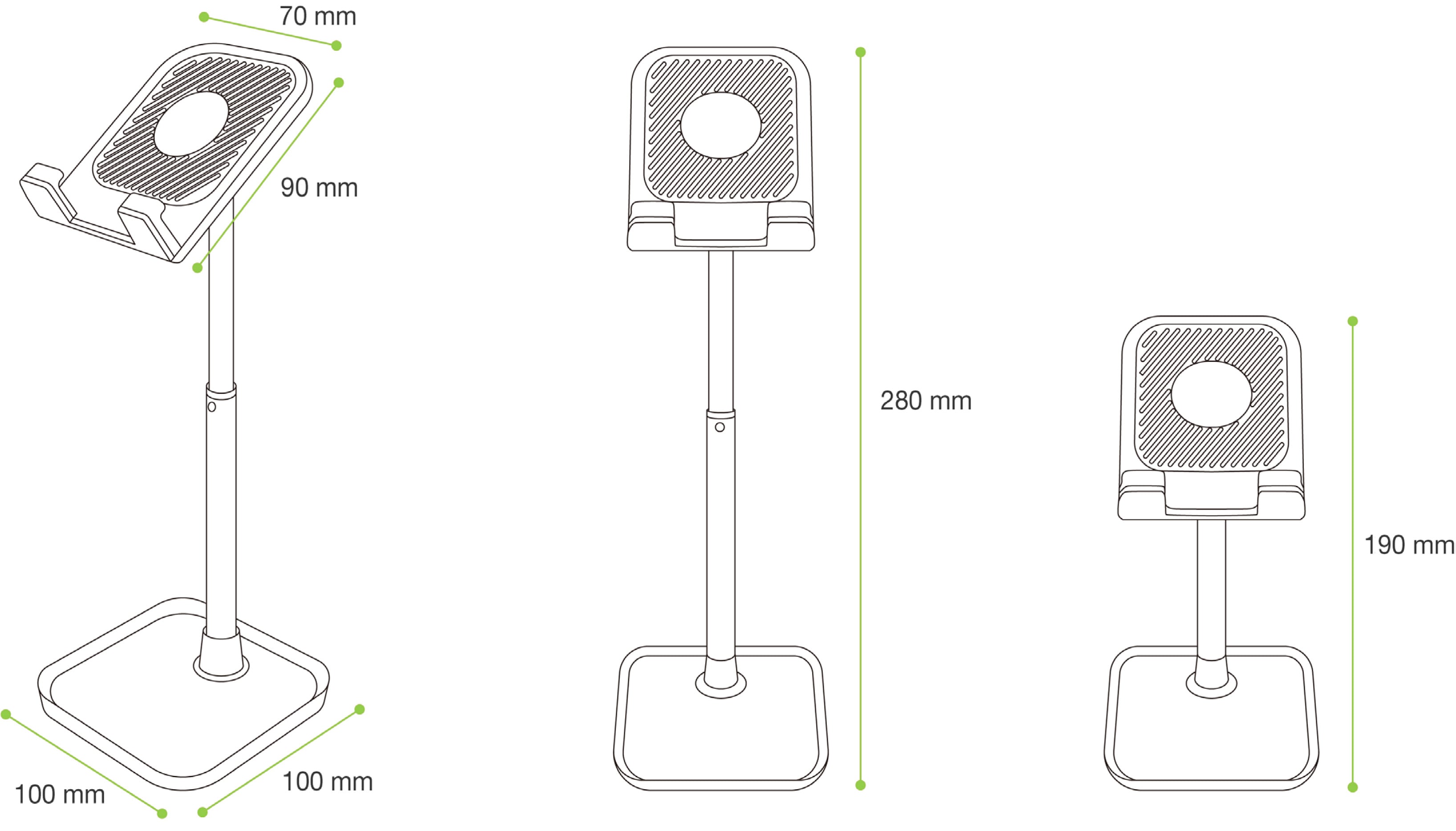 Supporto Universale Porta Smartphone e Tablet ad Altezza Regolabile - Techly I-SMART-STAND13
