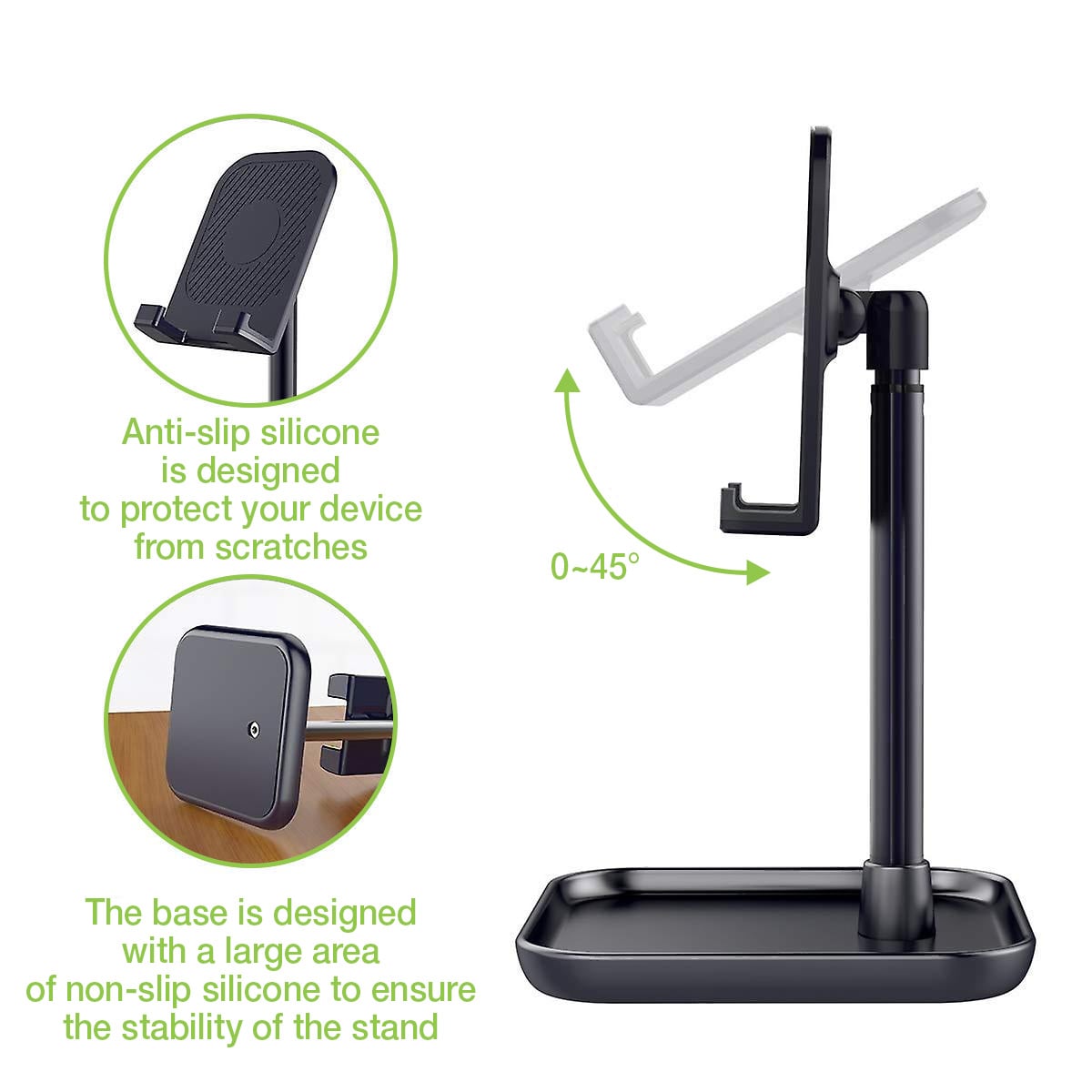 Supporto Universale Porta Smartphone e Tablet ad Altezza Regolabile - Techly I-SMART-STAND13