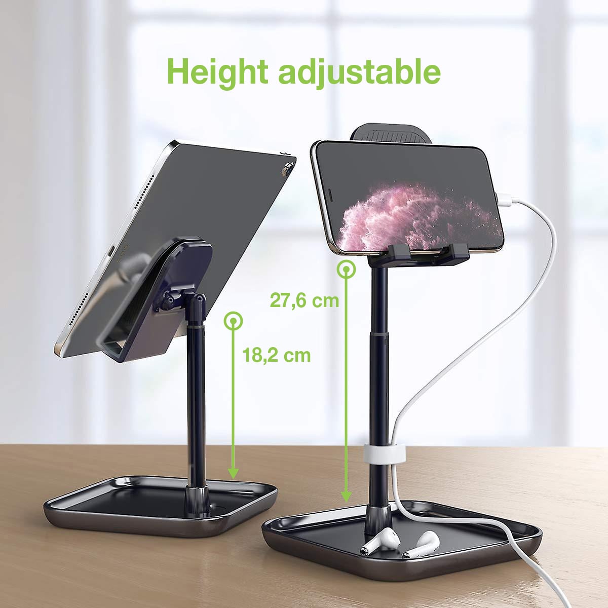 Supporto Universale Porta Smartphone e Tablet ad Altezza Regolabile - Techly I-SMART-STAND13