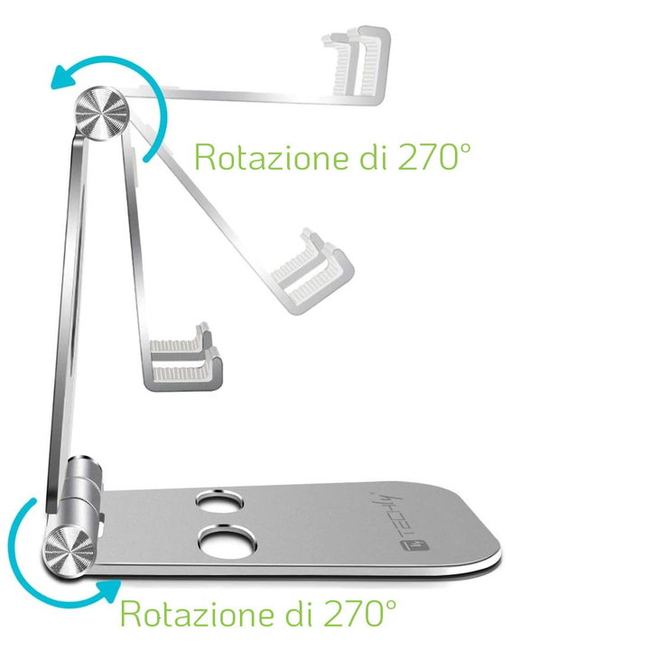 Supporto Pieghevole Porta Smartphone e Tablet da Scrivania - Techly I-SMART-STAND6