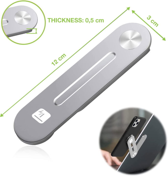 Supporto per Smartphone a Clip Magnetica Laterale per Notebook Laptop - Techly I-SMART-STAND7