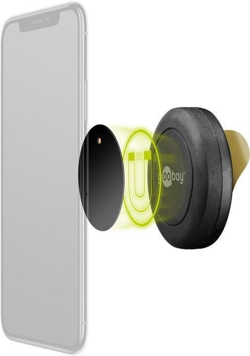 Supporto Magnetico Autoadesivo per Smartphone e Tablet Nero - Goobay I-SMART-UNI5
