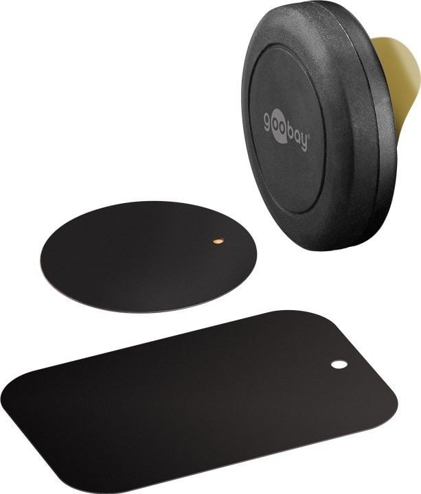 Supporto Magnetico Autoadesivo per Smartphone e Tablet Nero - Goobay I-SMART-UNI5