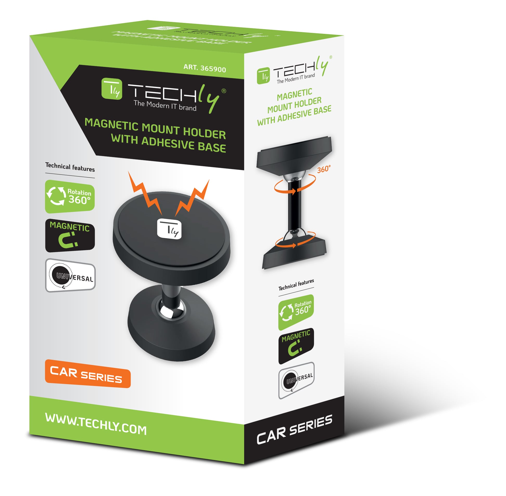 Supporto Smartphone Magnetico con Doppio Snodo Metallico 360° - Techly I-SMART-UNI7