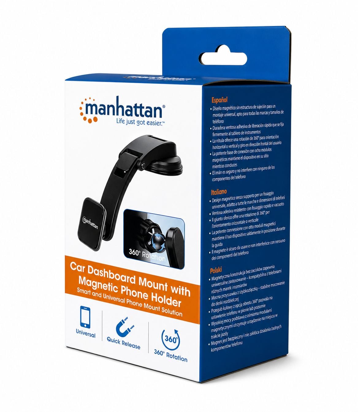 Stand Smartphone da Cruscotto dell'auto con Supporto Magnetico - Manhattan I-SMART-UNI8