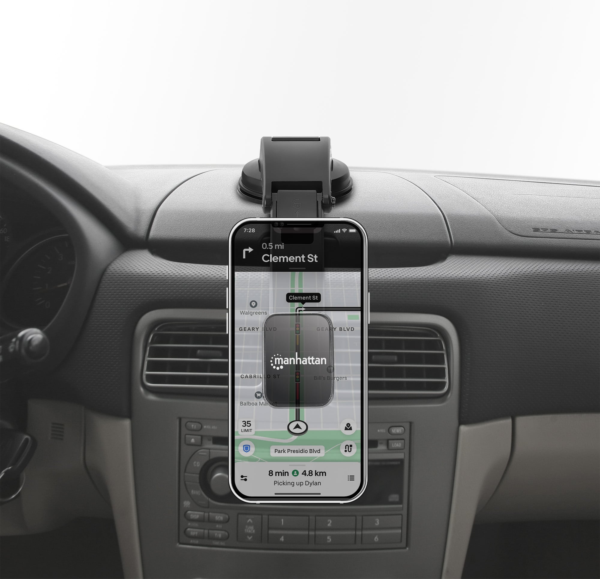 Stand Smartphone da Cruscotto dell'auto con Supporto Magnetico - Manhattan I-SMART-UNI8