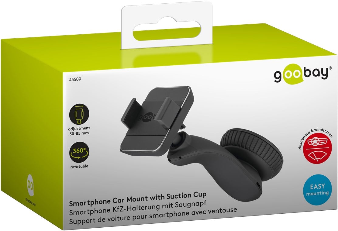 Supporto da Auto per Smartphone Universale con Ventosa - Goobay I-SMART-VENT45