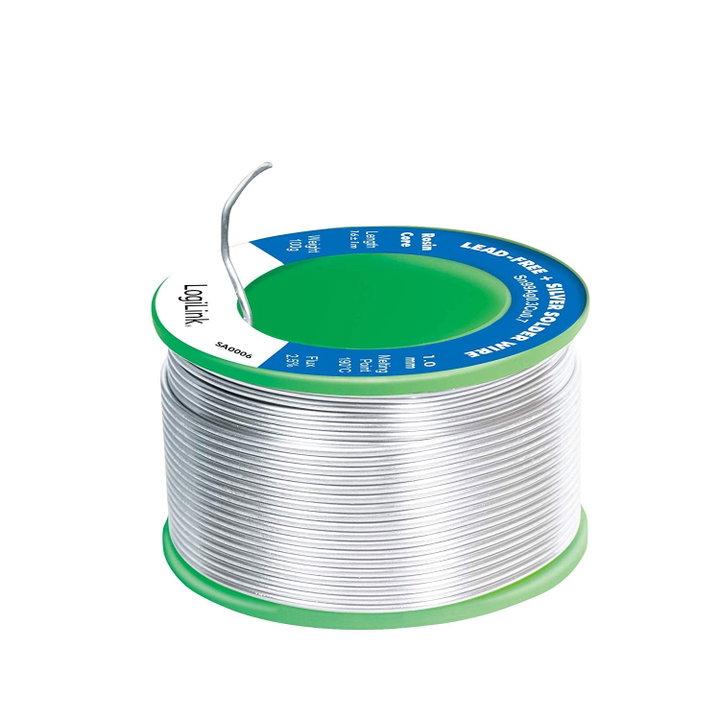 Lead-Free Silver Solder Wire on Reel 0,3% ø 1 mm 100g - Logilink I-ST-1001LFS