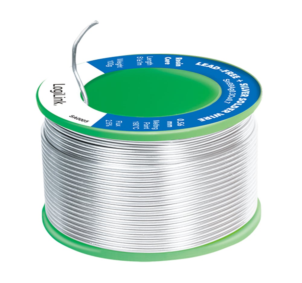 Wrought-free Welding Tin Silver 0,3 % Copper 0,7 % ø 0,56 mm 100 g - Logilink I-ST- 10056 LFS