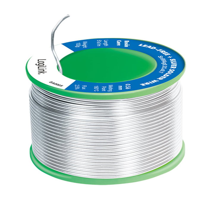 Lead-Free Silver Solder Wire in Roll 0,3% Copper 0,7% ø 0,56 mm 100g - Logilink I-ST-10056LFS