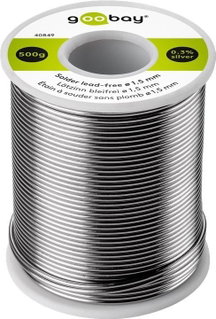 Solder in Roll for Soldering diam. 1.5 mm 500gr - Goobay I-ST-40849