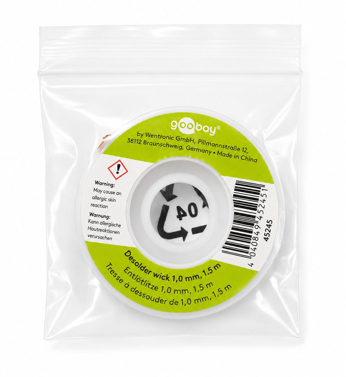 Desoldering wick on reel 1,5m with wick 1,0 mm - Goobay I-ST-DESOL100