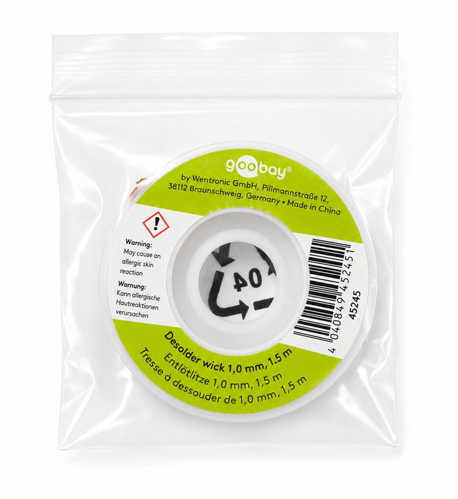 Desoldering Braid on Reel 1,5m with Wick 1,0 mm - Goobay I-ST-DESOL100