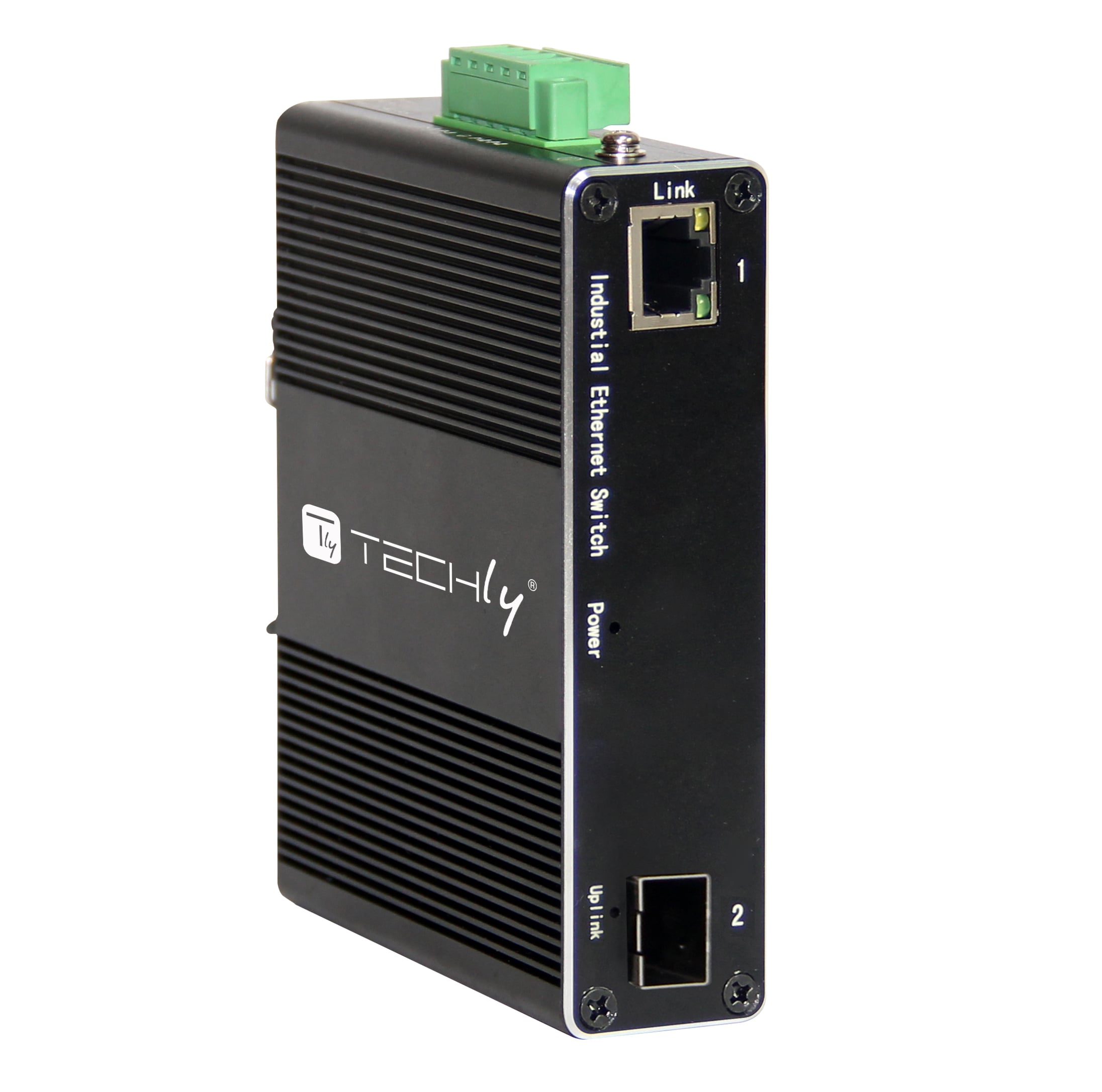 Convertitore Ethernet Industriale Gigabit 1 porta RJ45 a 1 porta SFP Non Gestito - Techly Professional I-SWHUB 1011G
