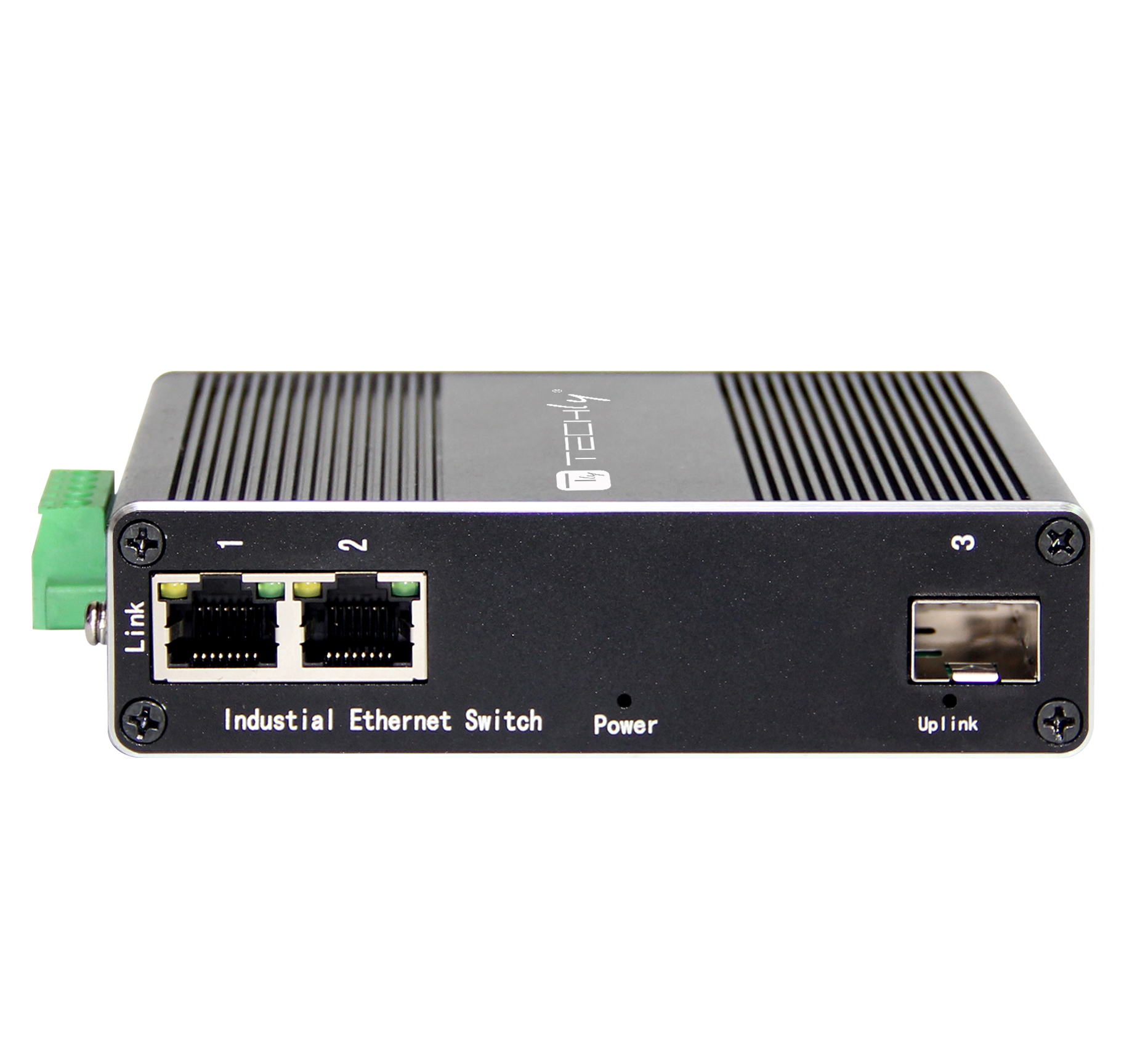 Convertitore Ethernet Industriale Gigabit 2 porte RJ45 a 1 porta SFP Non Gestito - Techly Professional I-SWHUB 1021G