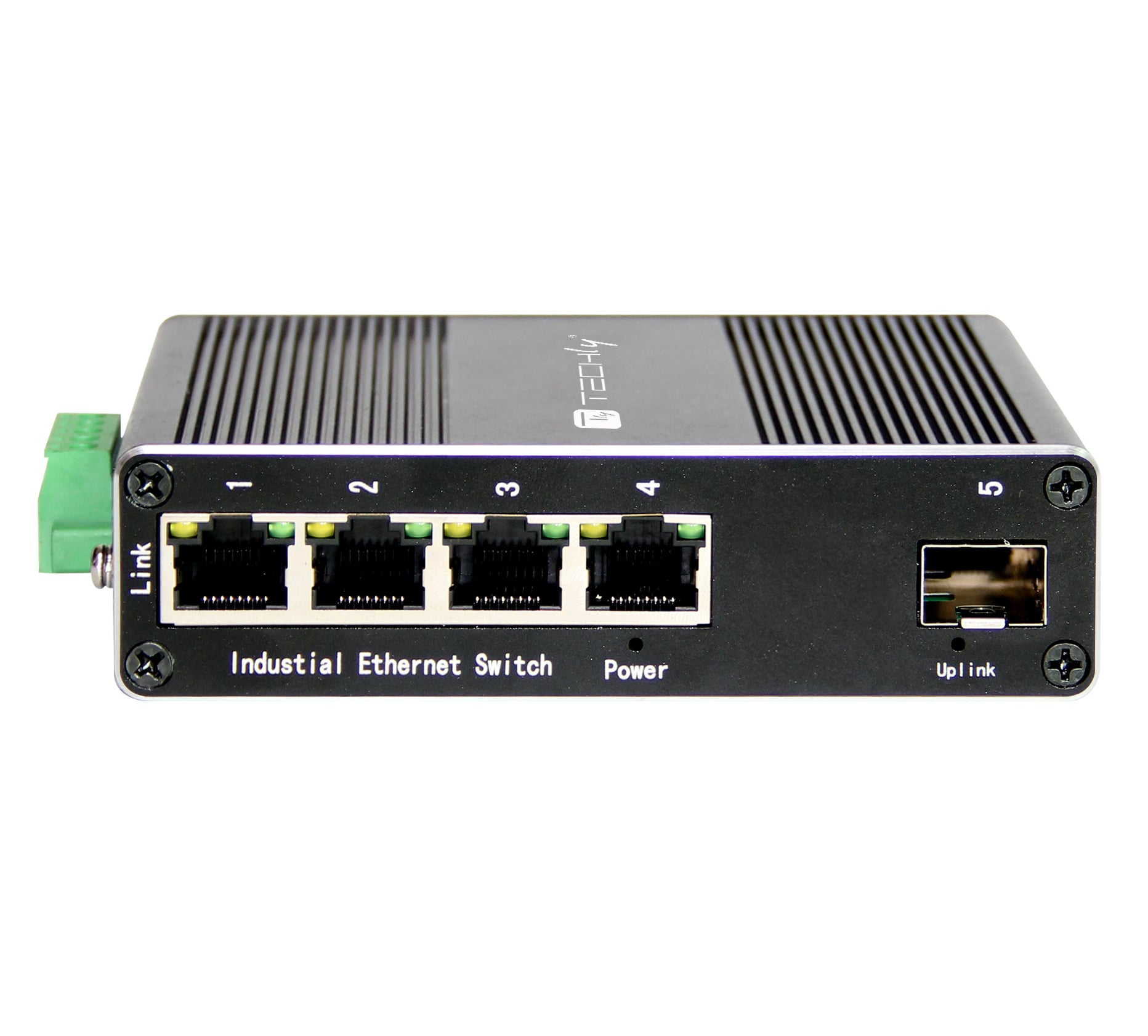 Convertitore Ethernet Industriale Gigabit 4 porte RJ45 a 1 porta SFP Non Gestito - Techly Professional I-SWHUB 1041G