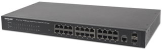 Switch 24 PoE ports Web-Managed Gigabit Ethernet 2 SFP - Intellinet I-SWHUB 24GP