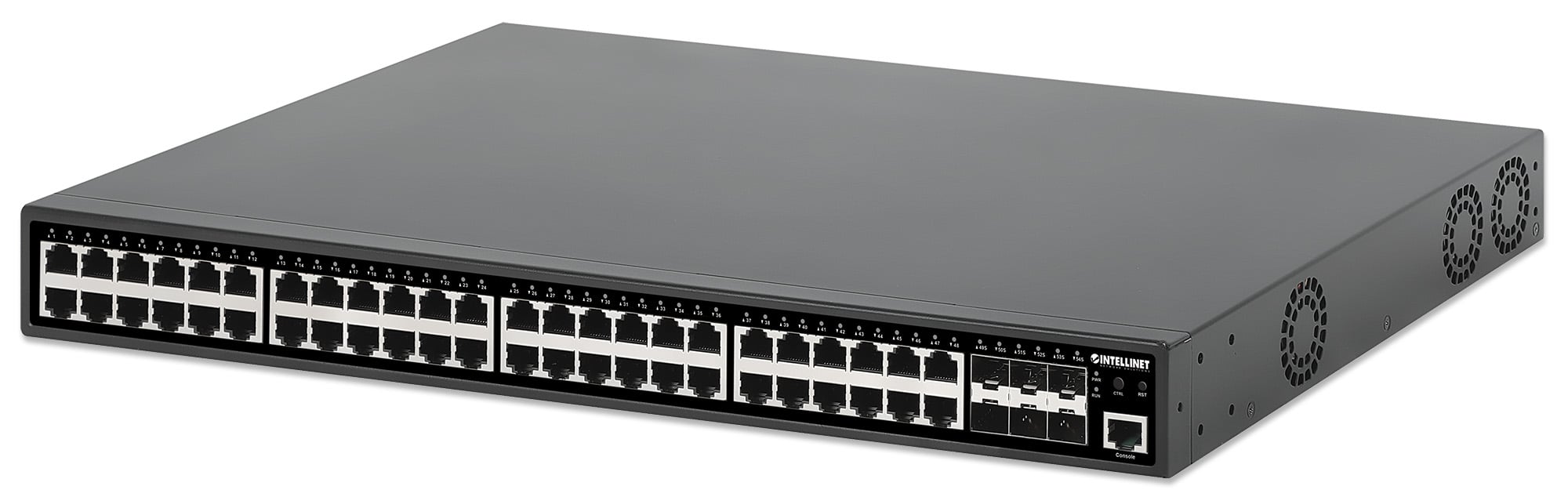 Switch Gigabit Ethernet PoE+ 48 Porte Layer2+ Managed con Sei Slot 10 GbE - Intellinet I-SWHUB 48GP6-45W
