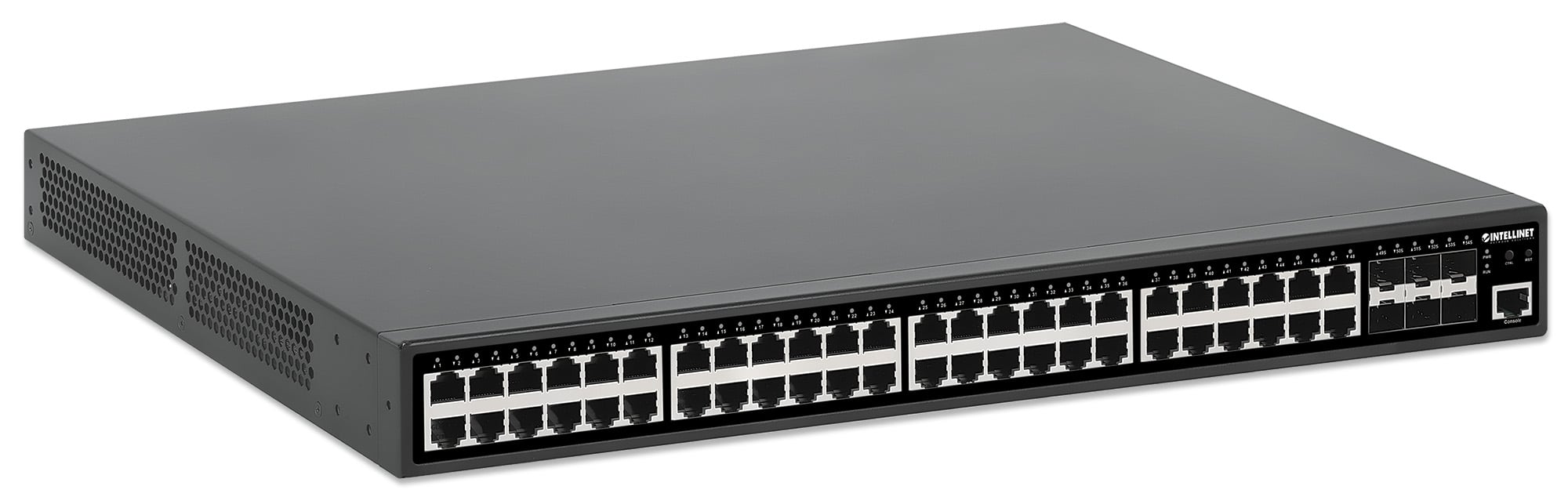 Switch Gigabit Ethernet PoE+ 48 Porte Layer2+ Managed con Sei Slot 10 GbE - Intellinet I-SWHUB 48GP6-45W