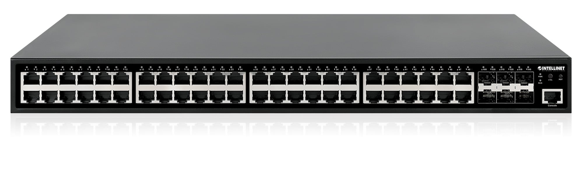 Switch Gigabit Ethernet PoE+ 48 Porte Layer2+ Managed con Sei Slot 10 GbE - Intellinet I-SWHUB 48GP6-45W