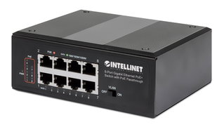 Switch Ethernet Gigabit 8 Porte PoE+ con PoE Passante - Intellinet I-SWHUB 7GPU1PD
