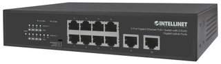 Switch Ethernet Gigabit 8 Porte PoE+ con 2 Porte Uplink - Intellinet I-SWHUB 8GP2U