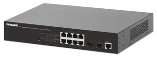 Switch Gigabit Ethernet 8 Porte PoE+ Web-Managed con 2 porte SFP - Intellinet I-SWHUB 8GP3