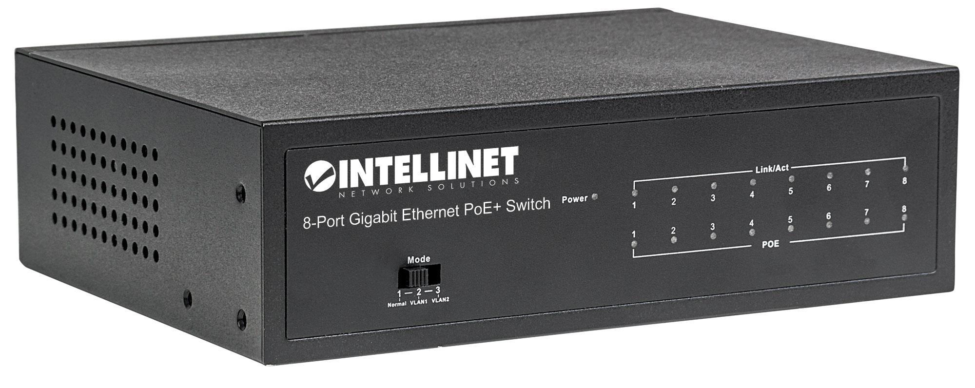 Switch Gigabit Ethernet 8 Porte PoE+ - Intellinet I-SWHUB 8GP4