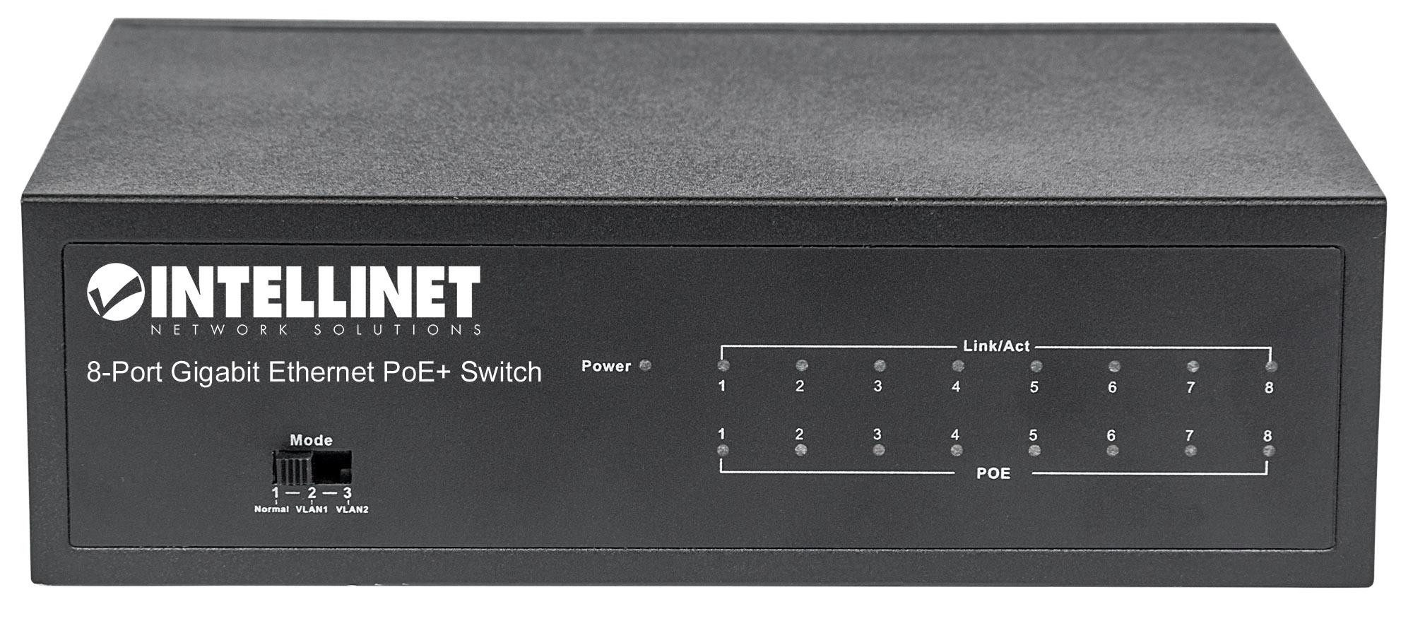 Switch Gigabit Ethernet 8 Porte PoE+ - Intellinet I-SWHUB 8GP4
