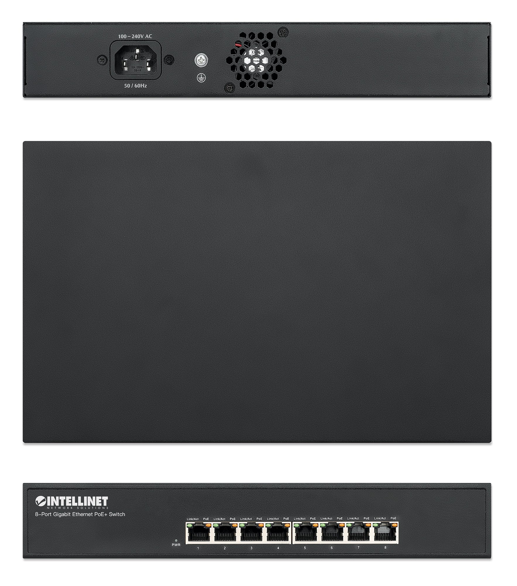 Switch 8 porte Gigabit PoE+ - Intellinet I-SWHUB 8GPE