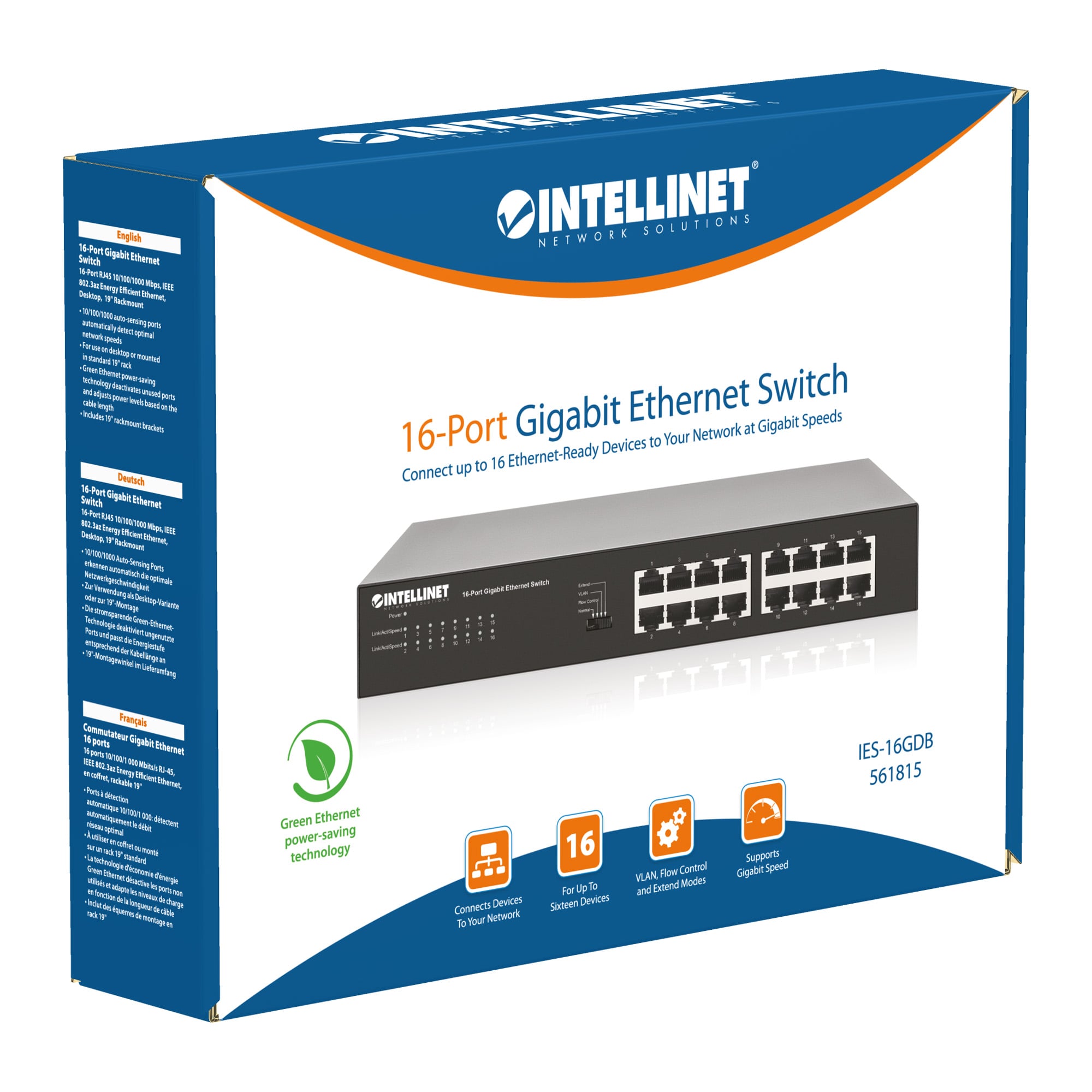 Ethernet Switch Gigabit 16 porte - Intellinet I-SWHUB GB-016A
