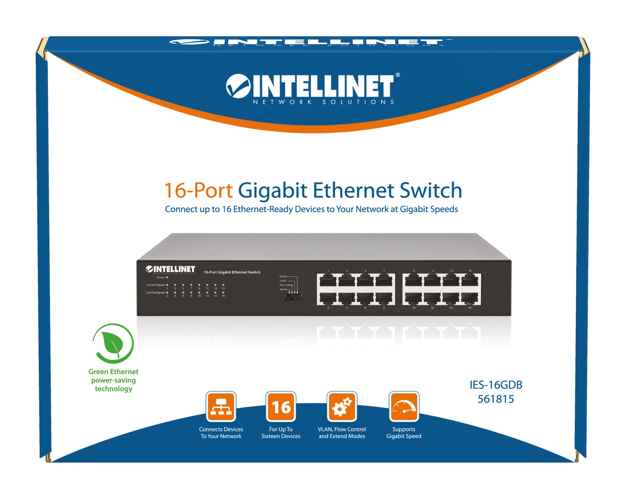 Ethernet Switch Gigabit 16 porte - Intellinet I-SWHUB GB-016A