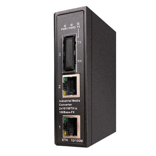 Industrial Fast Ethernet to Fiber Optic Converter on DIN Rail - Intellinet I-SWHUB IND-143