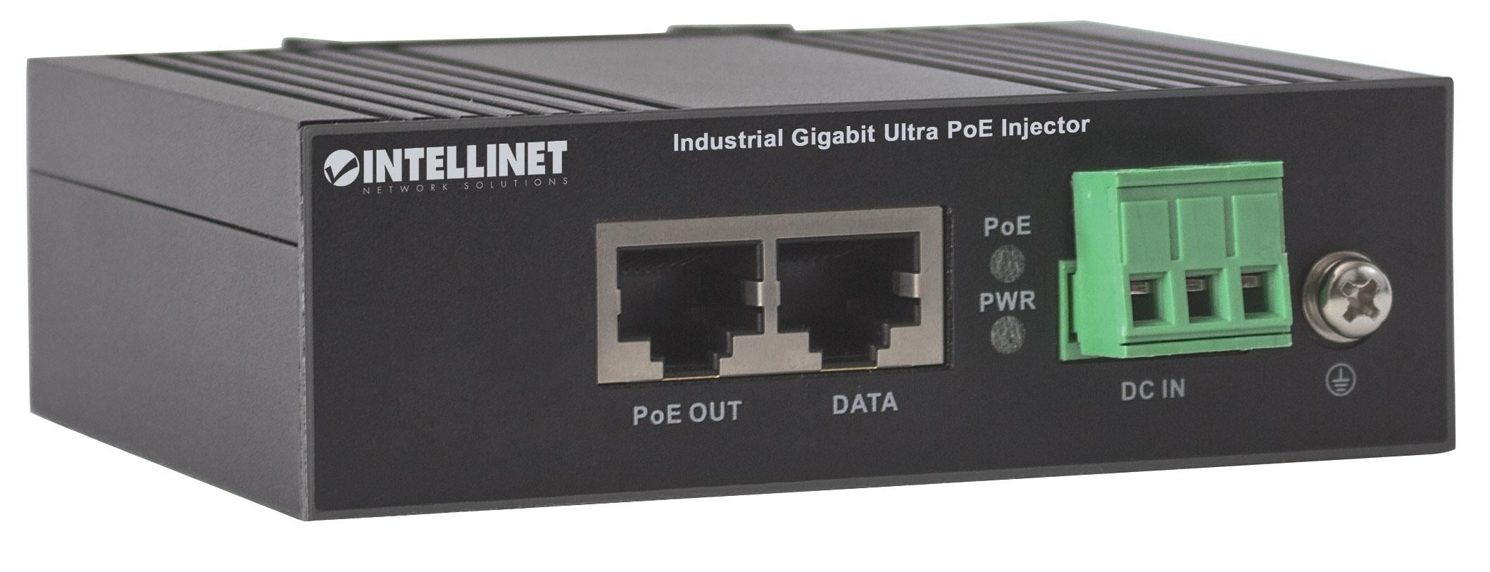 Iniettore Industriale per Guida DIN Gigabit Ultra PoE 60W - Intellinet I-SWHUB IND-POE60W