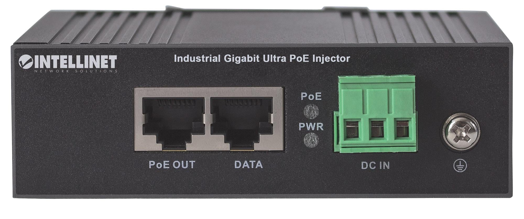 Iniettore Industriale per Guida DIN Gigabit Ultra PoE 60W - Intellinet I-SWHUB IND-POE60W