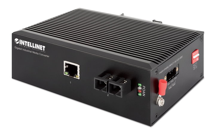 Industrial Gigabit Media Converter 1000Base-SX single-mode - Intellinet I-SWHUB IND-SCGIGA