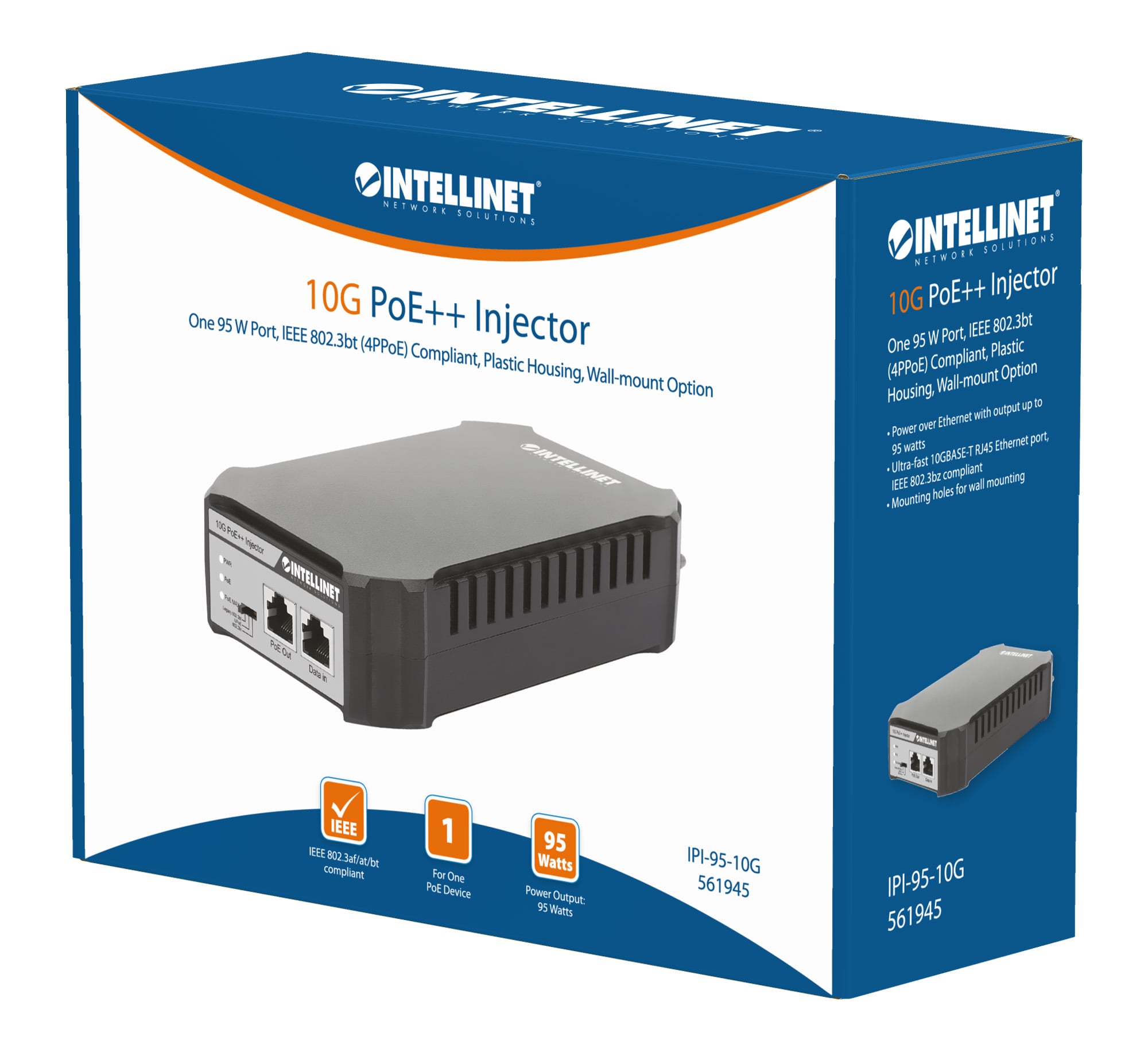 Iniettore PoE++ 10G - Intellinet I-SWHUB POE-10G