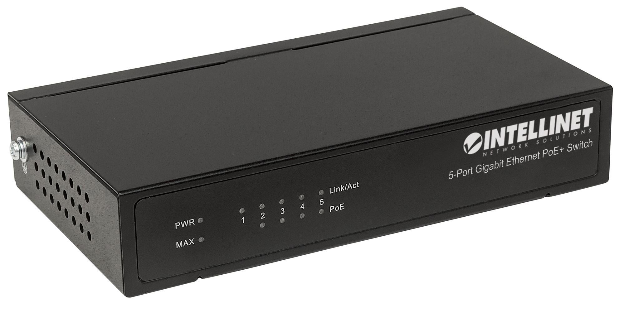 Switch PoE+ 5 porte Gigabit Ethernet - Intellinet I-SWHUB POE-228