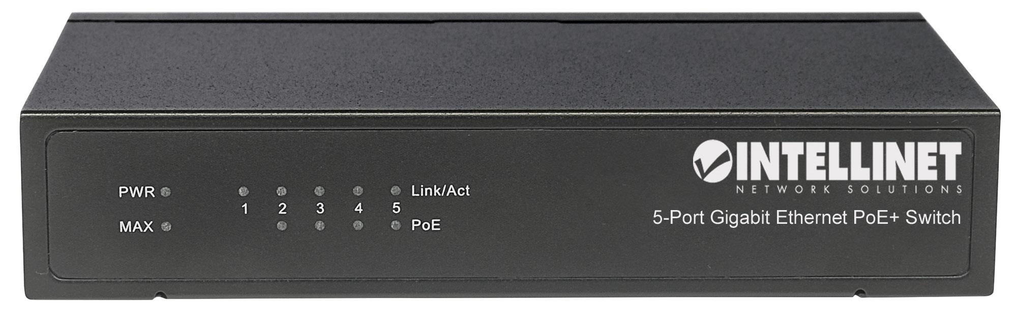Switch PoE+ 5 porte Gigabit Ethernet - Intellinet I-SWHUB POE-228